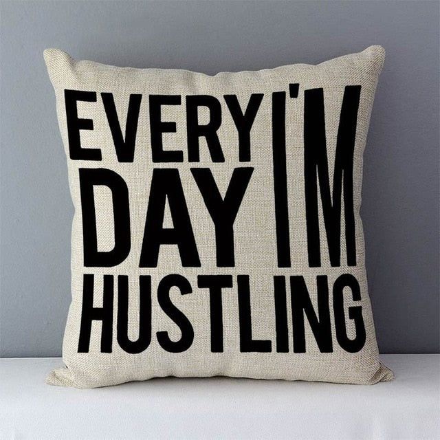 Popular phrase words printed couch