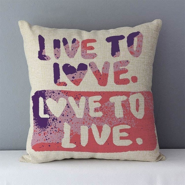 Popular phrase words printed couch