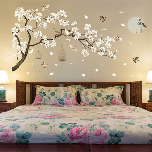 Big Size Tree Wall Stickers Birds Flower Wallpapers