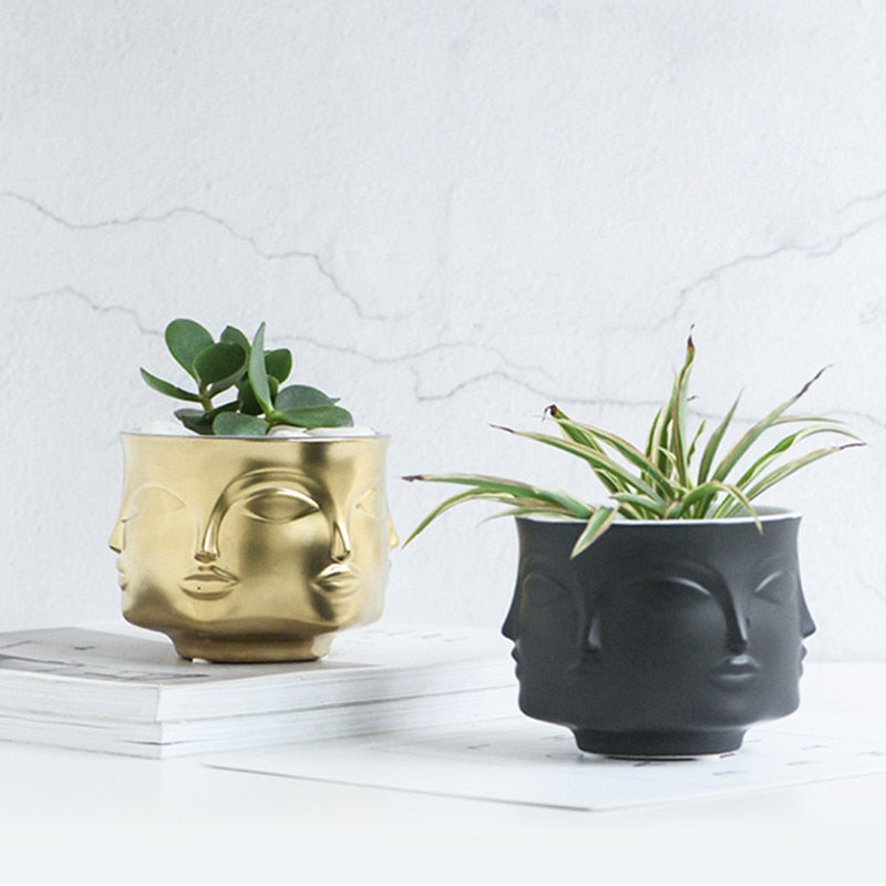 Man Face Flower Vase Pot Planters