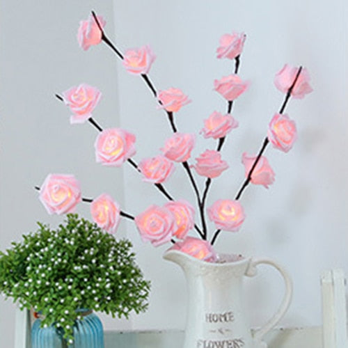 LED Willow Branch Lamp Rose