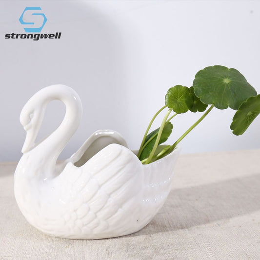 Swan Ceramic Flower  pot Candlestick Photography Props