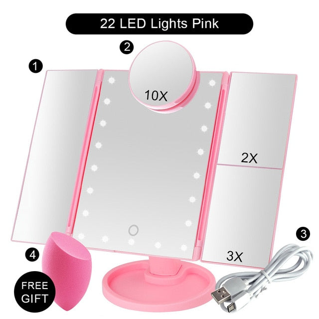 Touch screen makeup mirror