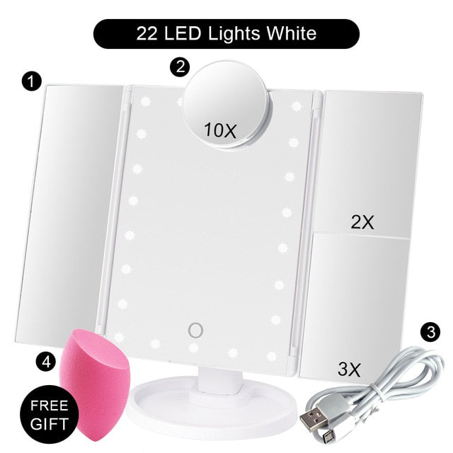 Touch screen makeup mirror