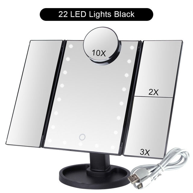 Touch screen makeup mirror