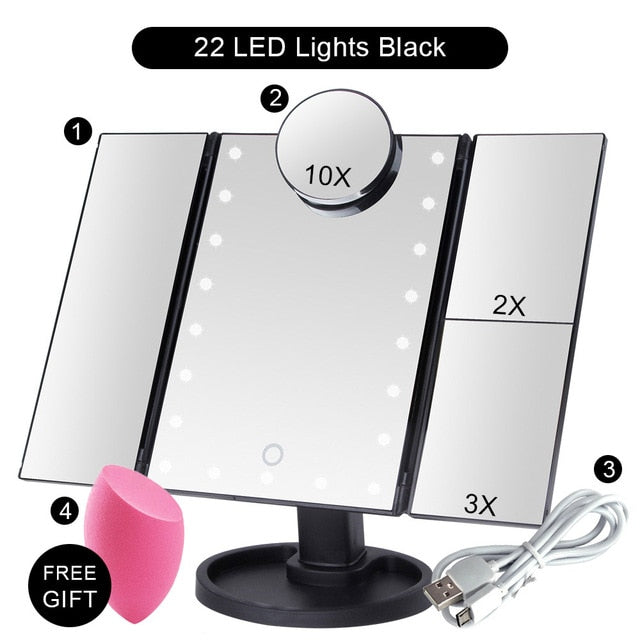 Touch screen makeup mirror