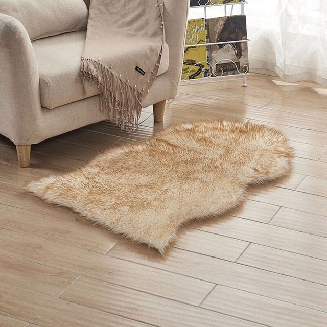 White Soft Artificial Sheepskin Carpet