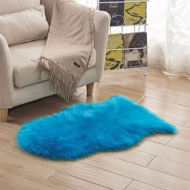 White Soft Artificial Sheepskin Carpet