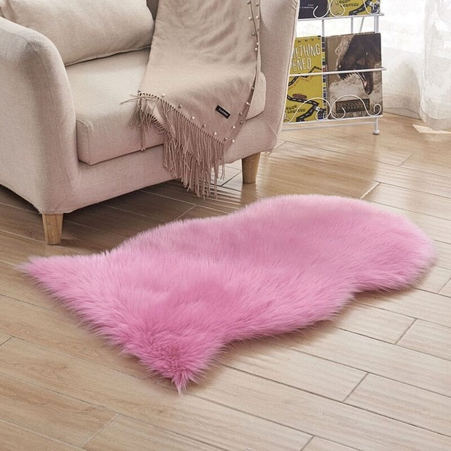 White Soft Artificial Sheepskin Carpet