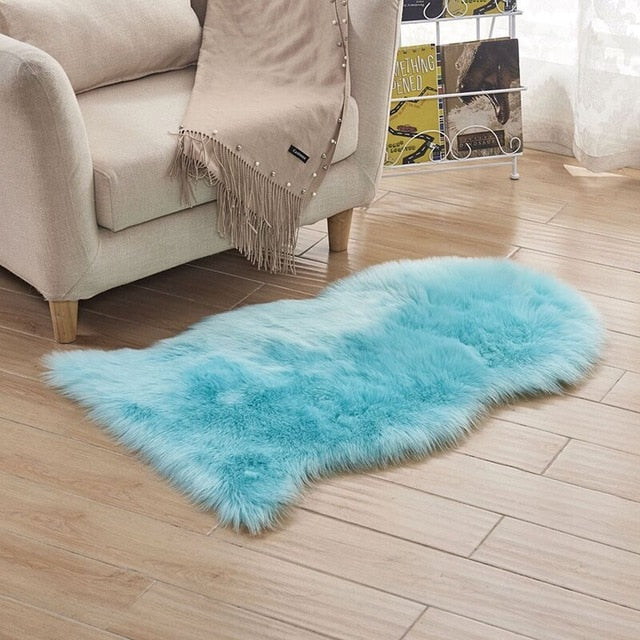 White Soft Artificial Sheepskin Carpet