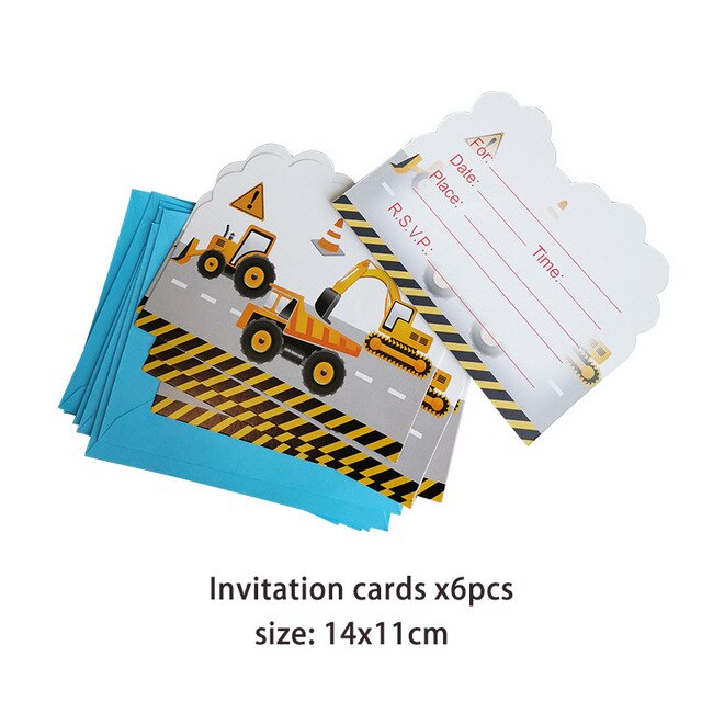 Vehicle Party Decorations Tableware Set
