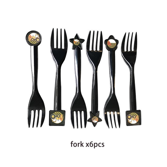 Vehicle Party Decorations Tableware Set