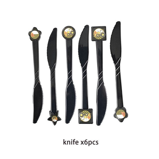 Vehicle Party Decorations Tableware Set
