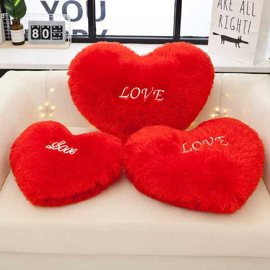 Red Heart Shape Throw Pillow Sofa