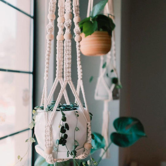 Braided Vintage Decor Plant Hanging Flower Pot