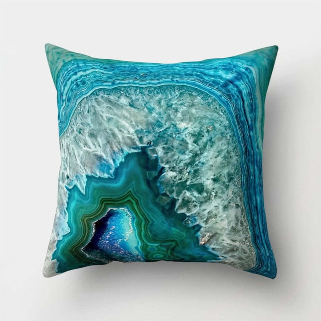 Golden Marble Geometric Decorative Cushion