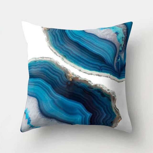 Golden Marble Geometric Decorative Cushion