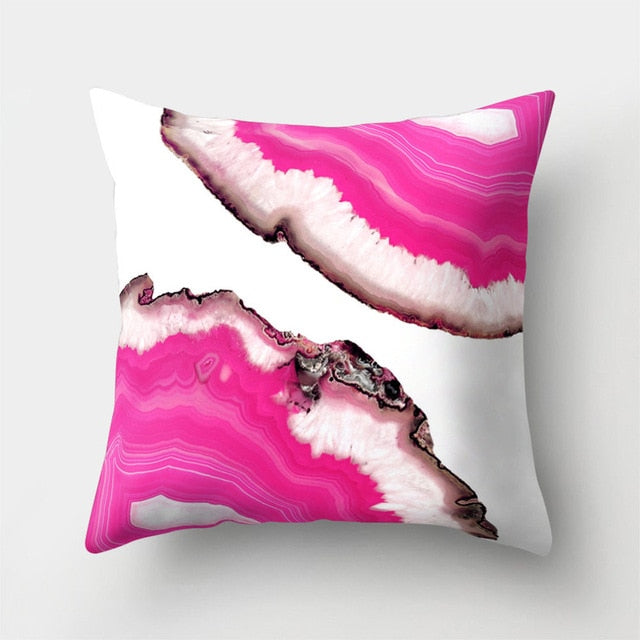Golden Marble Geometric Decorative Cushion