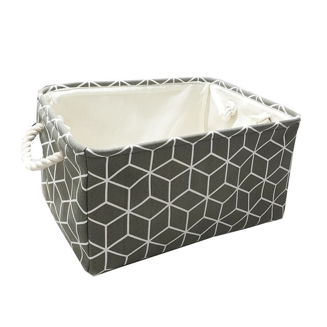 Cube Canvas Fabric Storage Basket