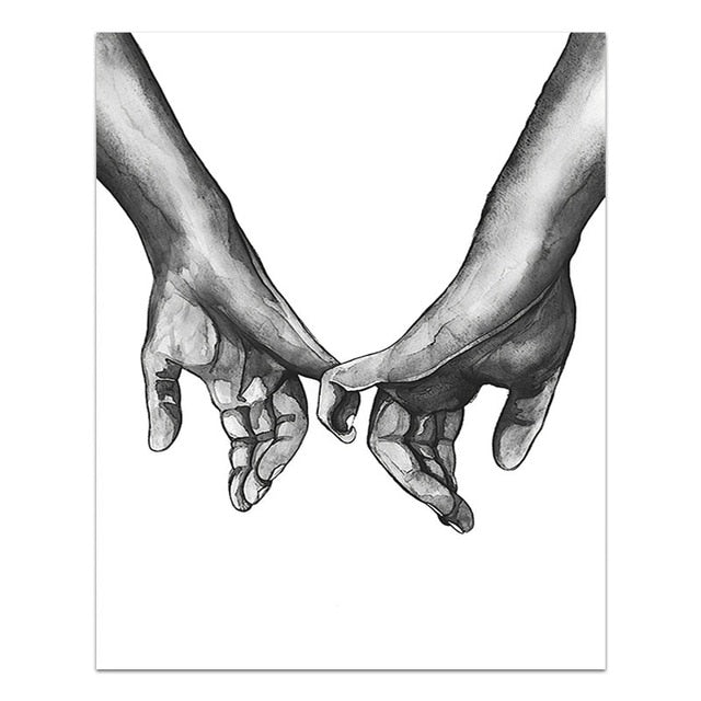 Romantic Hand In Hand Canvas Painting