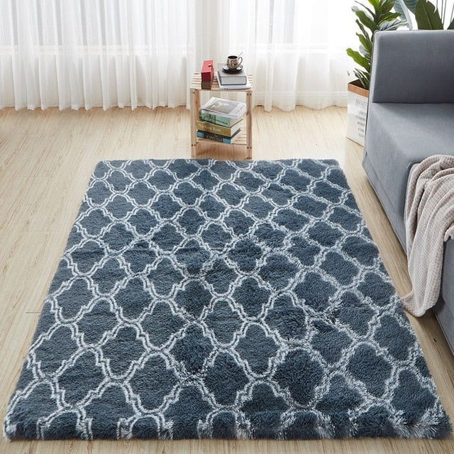 Fashion Fluffy Non-slip Mixed Dyed Carpet