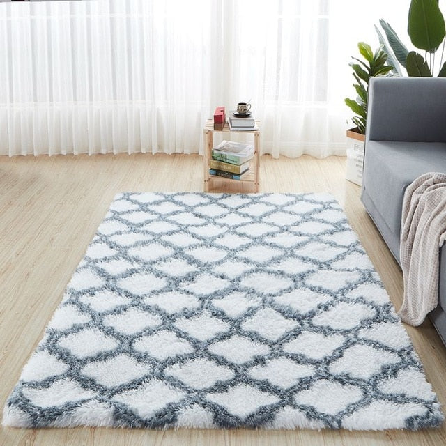 Fashion Fluffy Non-slip Mixed Dyed Carpet