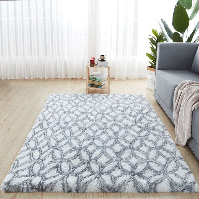 Fashion Fluffy Non-slip Mixed Dyed Carpet