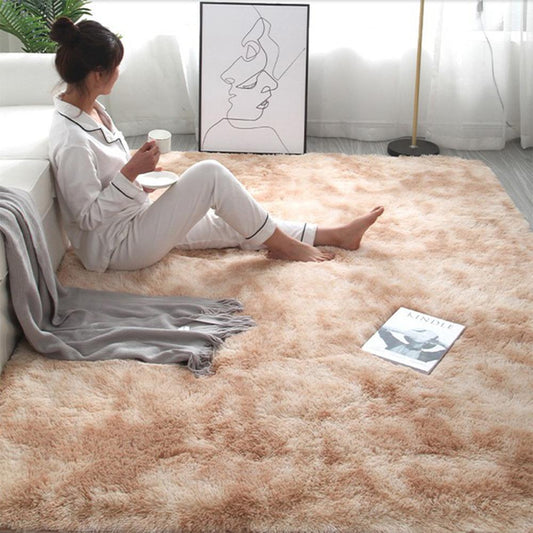 Shaggy tie-dye carpet printed