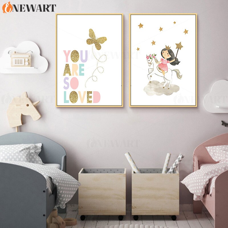 Baby Girl Cartoon Picture Kids Bedroom Decoration