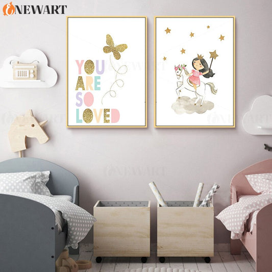 Baby Girl Cartoon Picture Kids Bedroom Decoration