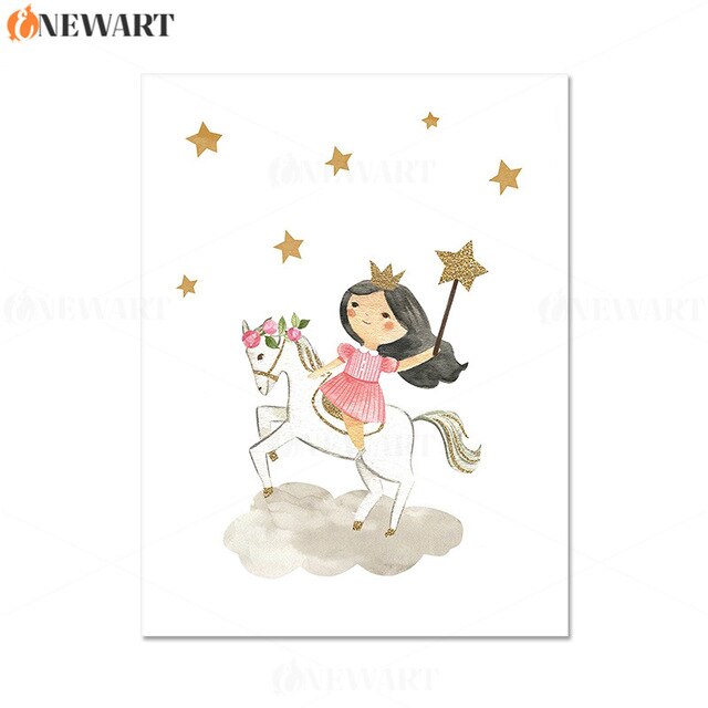 Baby Girl Cartoon Picture Kids Bedroom Decoration