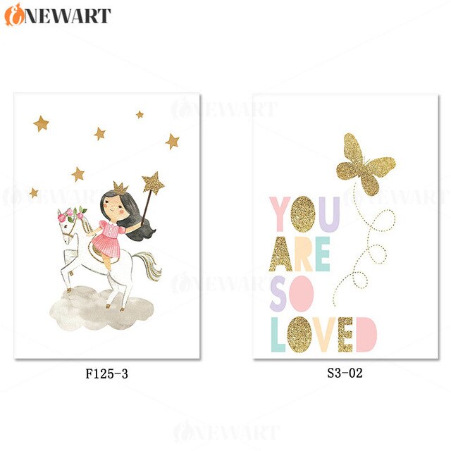 Baby Girl Cartoon Picture Kids Bedroom Decoration
