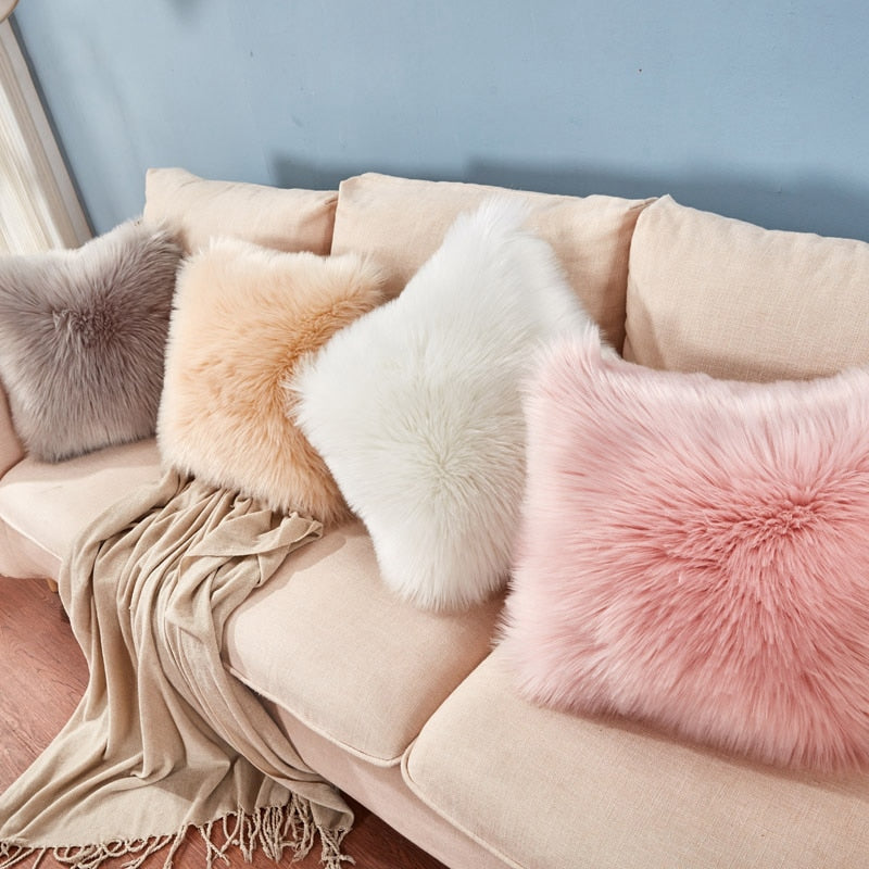 Soft Luxury Faux Fur Throw Pillowcase