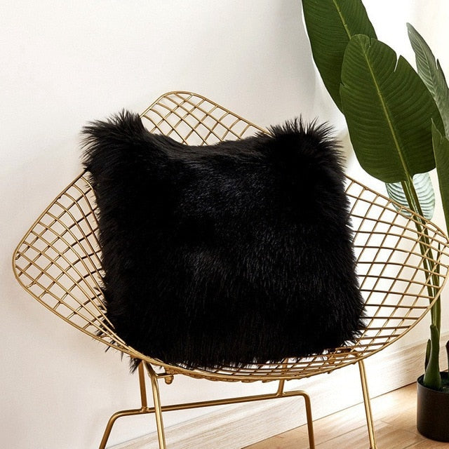 Soft Luxury Faux Fur Throw Pillowcase