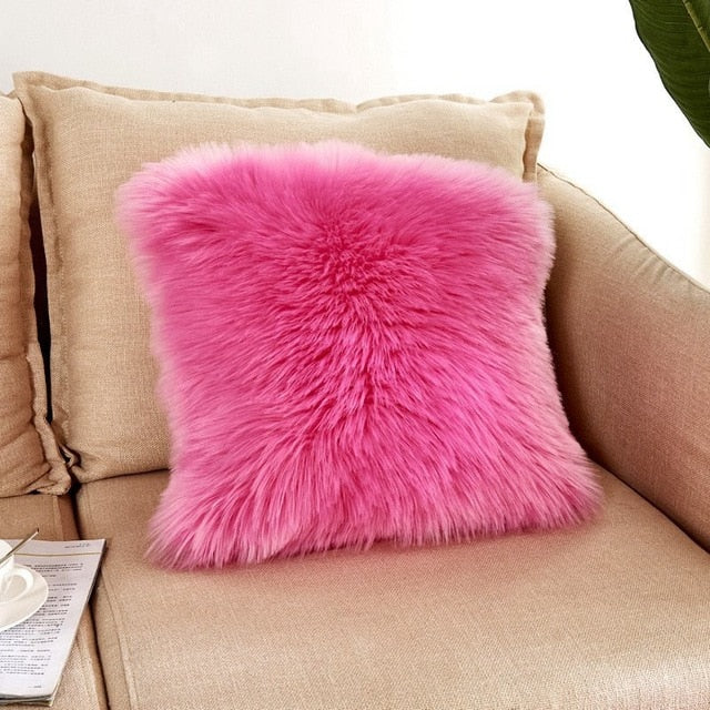 Soft Luxury Faux Fur Throw Pillowcase