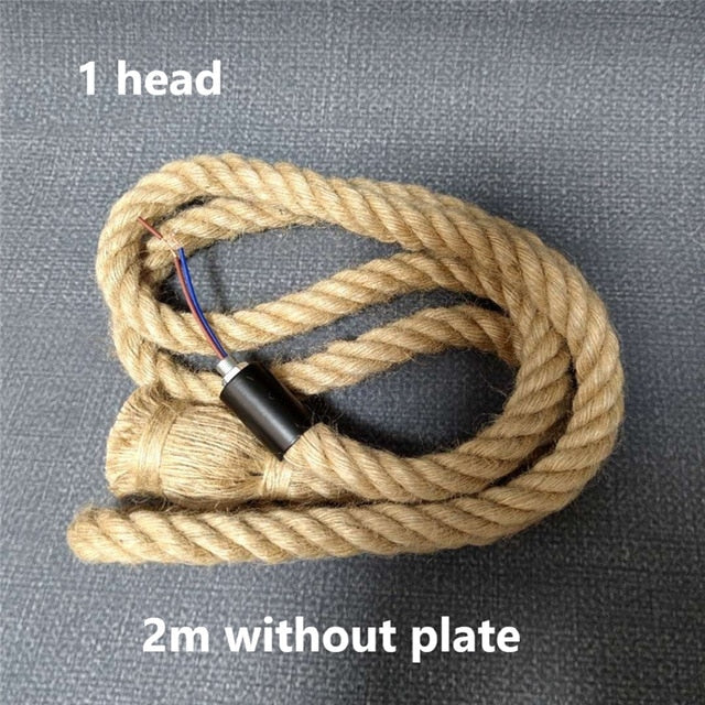 Hemp Rope Lights Vintage Hanging Lamp