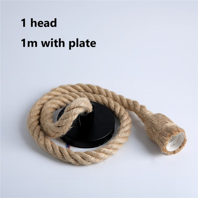 Hemp Rope Lights Vintage Hanging Lamp