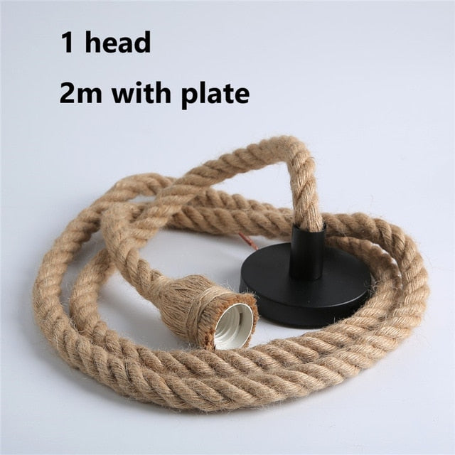 Hemp Rope Lights Vintage Hanging Lamp