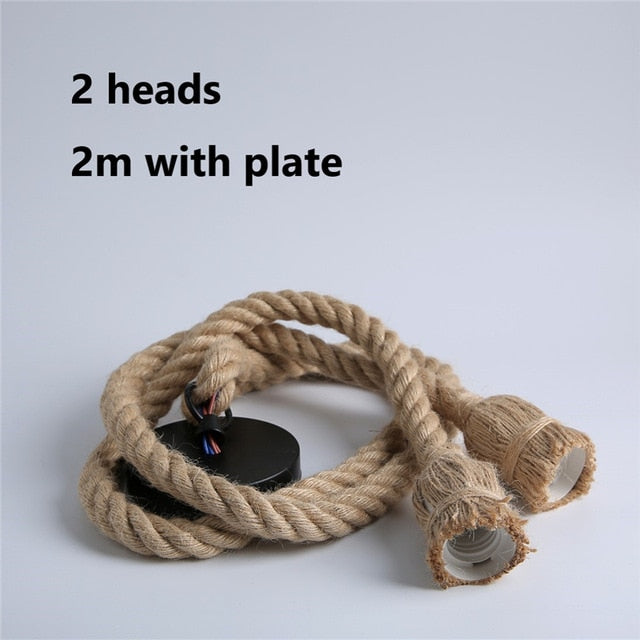 Hemp Rope Lights Vintage Hanging Lamp