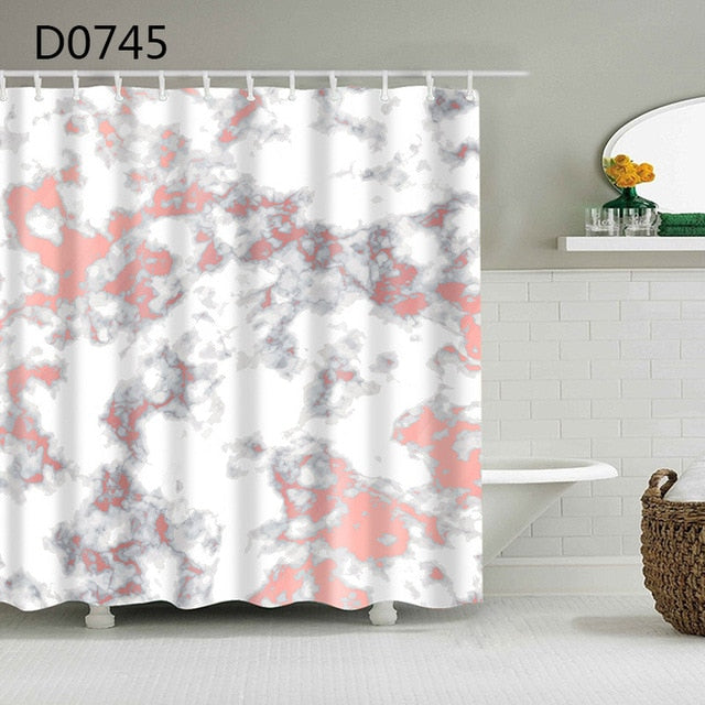 Yomdid marble pattern bath curtain waterproof