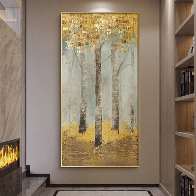 Vintage Abstract Golden Rich Tree Poster