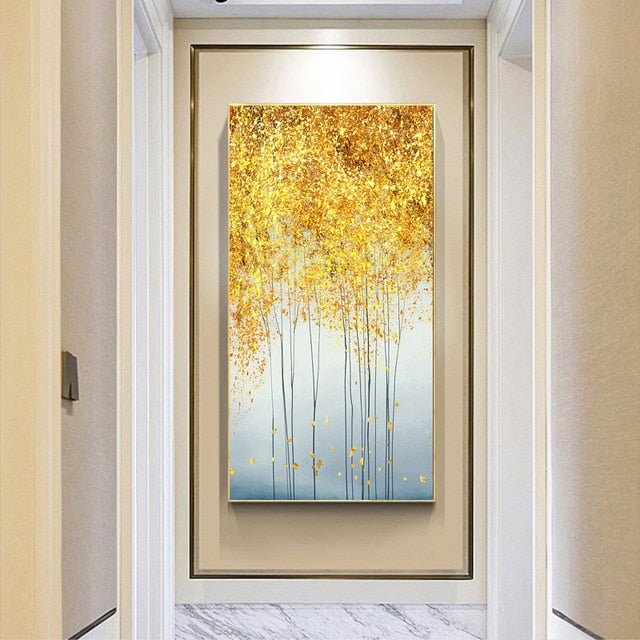 Vintage Abstract Golden Rich Tree Poster