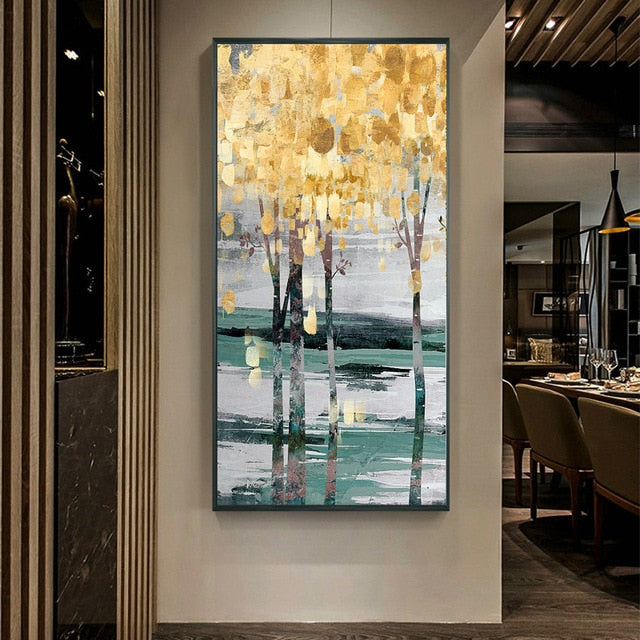 Vintage Abstract Golden Rich Tree Poster