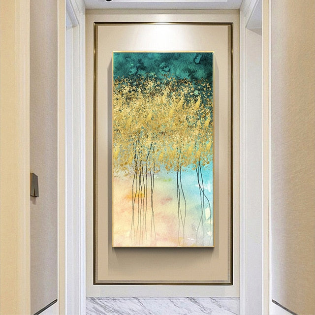 Vintage Abstract Golden Rich Tree Poster