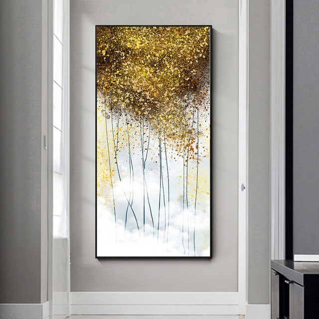 Vintage Abstract Golden Rich Tree Poster
