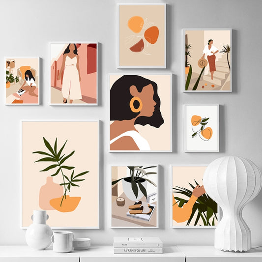 Abstract Fashion Vintage Girl Wall Art