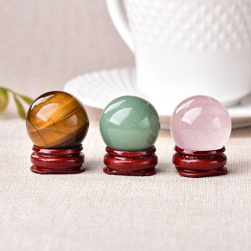 1 Piece Natural Crystal Ball Rose Quartz Tigers Eye