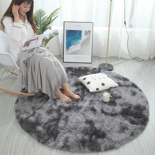 Round Carpet Colorful Fluffy Alfombra Circles Hanging Basket Yoga Rug