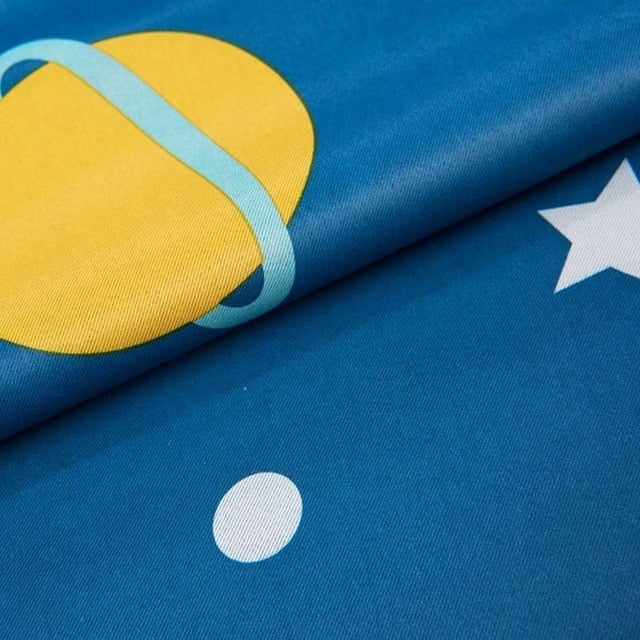 Cartoon Planet Blackout Curtains For Kids Room