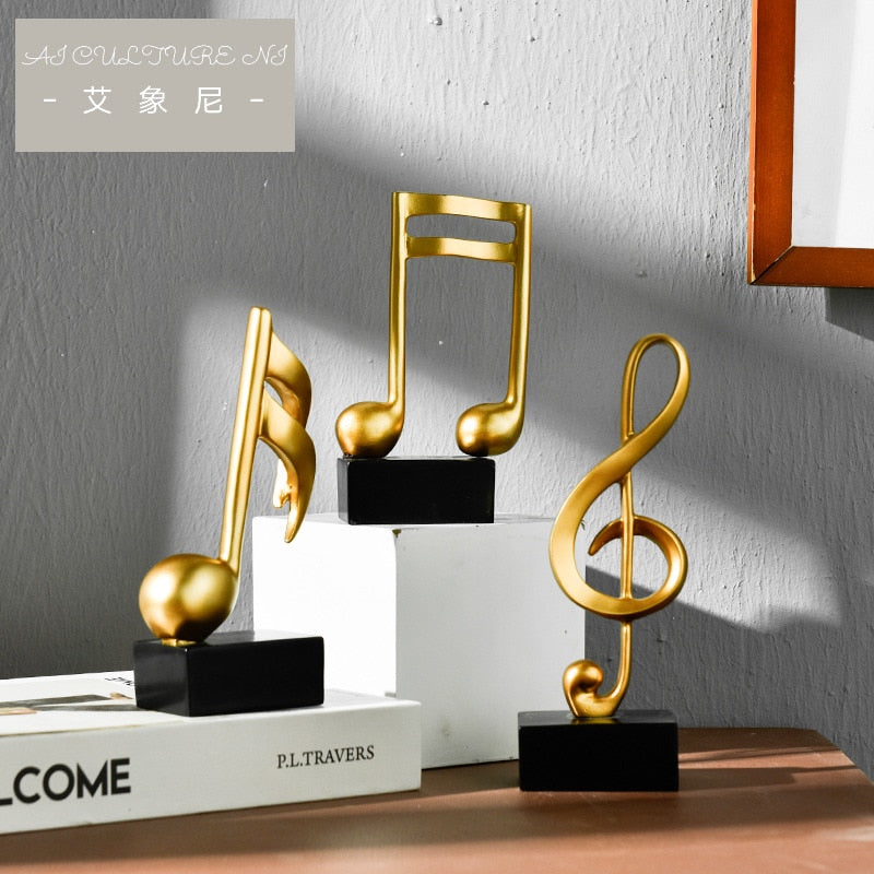 Figurine decorative art statuette musical note